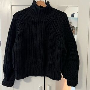 H&M Black Chunky Knit Turtleneck Sweater